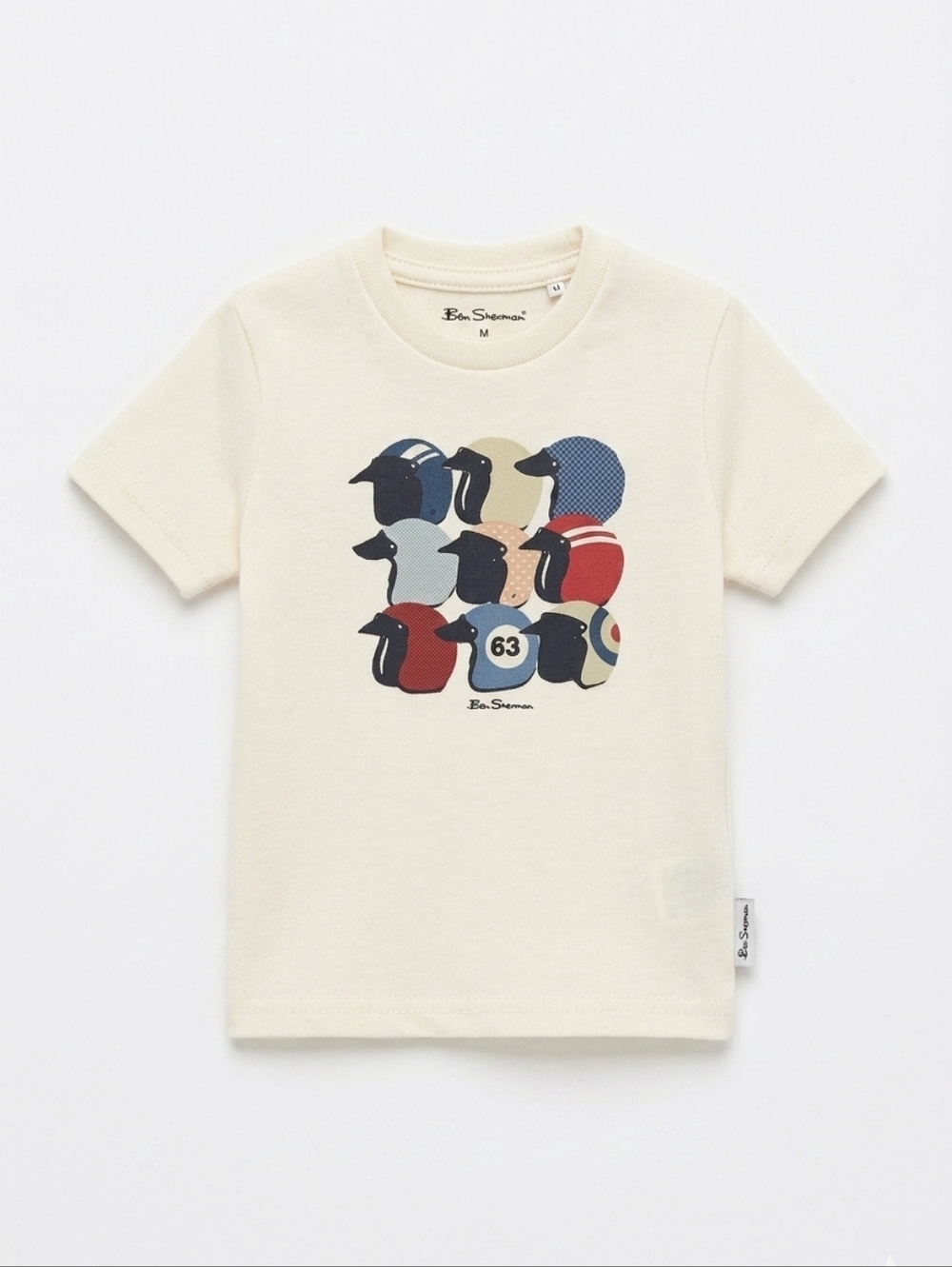 MEN'S - Ben Sherman Cream Short-Sleeve Tee with Retro Helmet Graphic